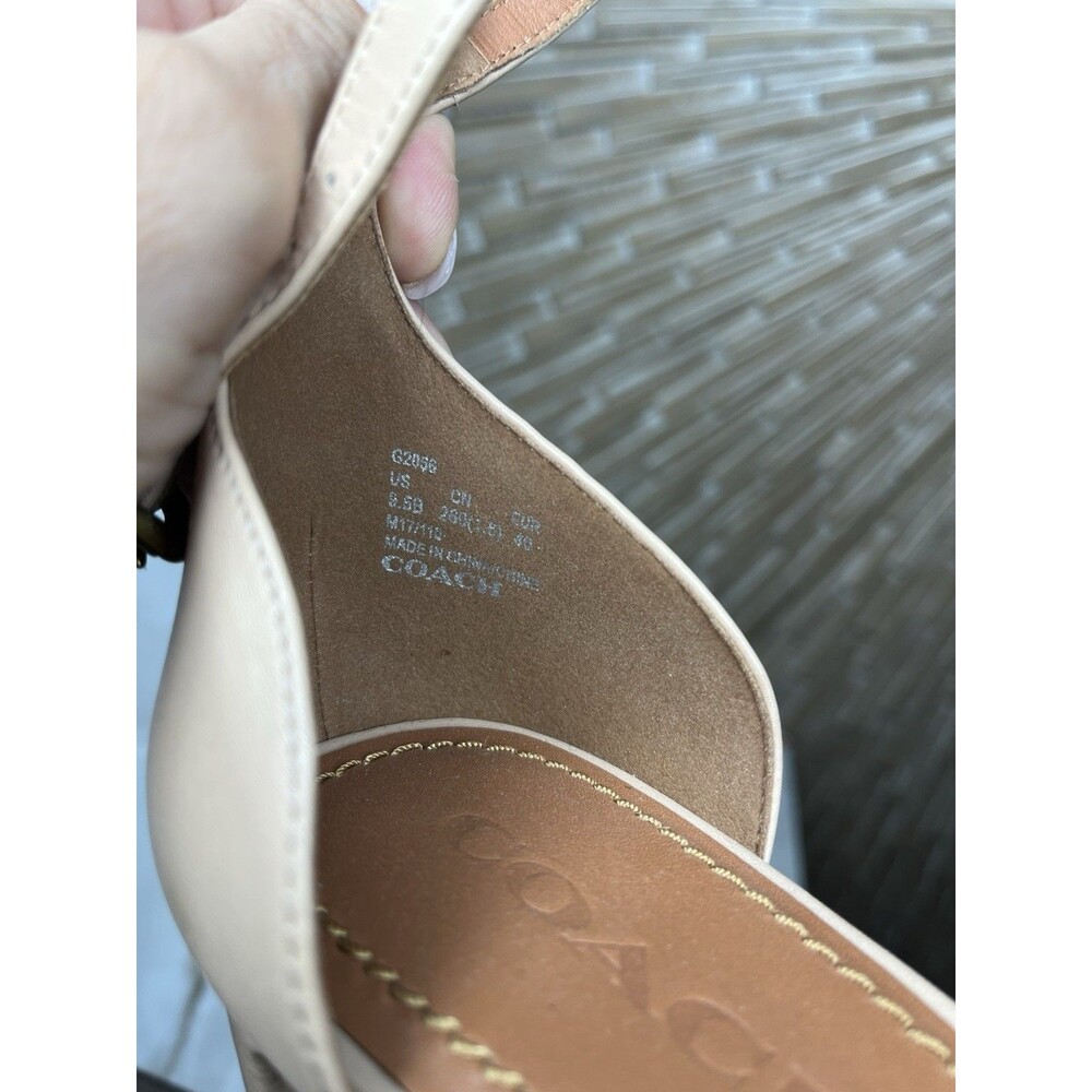 New Coach G2056 High Heel Sandals All Leather Sz 9.5 B Tan Pink - Picture 11 of 13